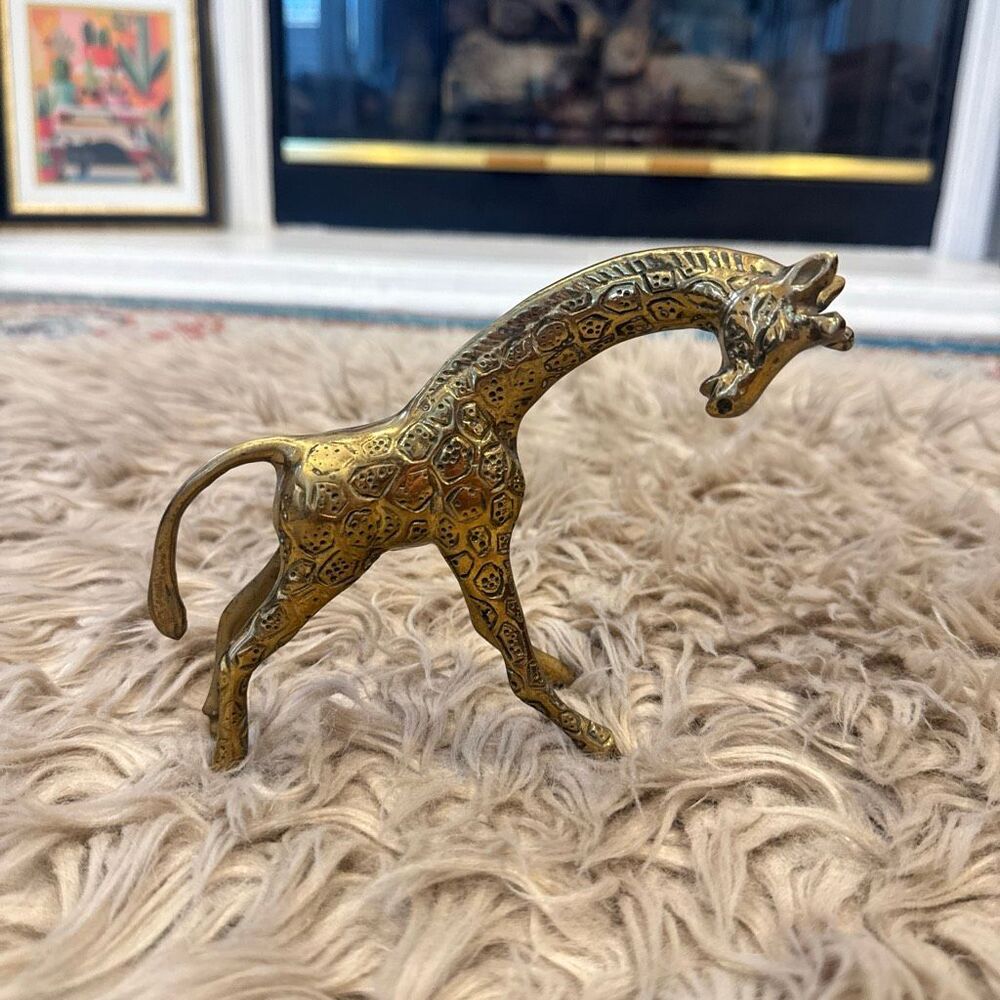 Decorative Brass Giraffe Statue